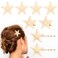 8pcs Starfish Hair Clips, Mermaid Hair Accessories for Girls Women Sea Star Hair Pins Seashell Hair Clips Resin Pretty Starfish Hairpin Barrette Sea Shell Hair Accessories Headpieces Hair Pins