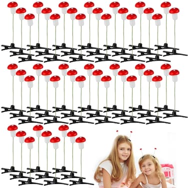 50pcs Mushroom Hair Clips, Sprout Hair Clips Funny Cute Plant Hair Pins Accessories for Kids Girls Women Party