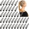Clips for Hair, 40 Pcs 2.75 Inch Metal Barrettes Snap Hair Clips for Girls Kids Teens Women, Non Slip Black Clips Hair Accessory Decor