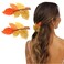 Fall Maple Leaf Hair Claw Clip for Women, Autumn Hair Claw Clips Acrylic Orange Yellow Leave Slips Hair Jaw Thanksgiving Hair Home Party Hair Accessories for Girl Thick Thin Hair Decor 2PCS