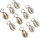 Honkenda 10 Pack Shell Headpiece Hair Clips for Girls Women, Seashell Pendant Hair Slide Stylish Ponytail Hair Braid Rings Hair DIY Jewelry Accessories Prom (Gold), 0.9*0.67 Inch