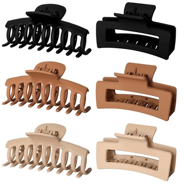Vsiopy 6pcs Medium Large Matte Square Claw Hair Clips for Women: Versatile Styling for Thick &amp; Thin Hair