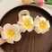Hawaiian Plumeria and Hibiscus Flower Hair Clips for Women - Cute Large Pearl Non-Slip Claw Clips for Thick Hair, Beach Hair Accessories
