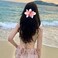 Orchid Hair Clip - 3 Pcs Floral Hair Clips for Women in Pink, Red, Green - Hair Pins for Thick or Thin Hair - Hair Accessories for Beach, Wedding, Party, Daily Use