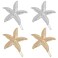 AUEAR, 4 Pack Starfish Clips Shell Conch Clip (Gold/Silver)
