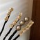 QUUPY 4Pcs Flower Pearl Hair Bun Maker, Hair Twist Curler, Buns Shaper, DIY Hair Styling Accessories for Women Girls