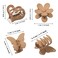 Cute Matte Large Hair Claw Clips for Women - 6 Pcs Thick and Thin Hair Clamps in Butterfly, Flower, and Heart Designs (Light Coffee/Light Brown)