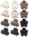 AWAYTR Hair Clips, 12pcs Small Matte Hair Claw Clips for Women - Flower, Rectangle - White/Brown/Black, Cute Hair Clips for Girls