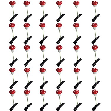 30PCS Cute Mushroom Sprout Flower Hair Clips - Red - For Women Girls Creative Headwear Hair Accessories