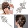3 Pieces Rhinestone Bridal Hair Clip Leaf Wedding Hair Pins Crystal Hair Clips Rhinestone Jewelry Barrette Elegant Hair Accessories for Brides Bridesmaids Flower Girls (3Style, Silver)
