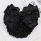 1Pcs Women Hair Bun Cover Snood Net Satin Bowknot Decorative Hair Clip Bow Ribbon Flower Hair Accessories for Restaurant Stewardess Bank Hotel Staff(Black)