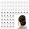 60 Pieces Spiral Rhinestone Hair Studs Gems Twists Coils Hair Clips Diamond Pearl Swirl Hair Pins Crystal Hair Jewels Accessories for Wedding Bridal Prom Party