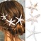 CAKURE Sea Star Hair Clips Starfish Pearl Hair Barrettes Mermaid Hair Accessories for Women and Girls (Pack of 3)