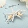 Yean Starfish Wedding Hair Clip Silver Beach Bridal Hair Accessories Pearl SeaShell Hair Piece for Women and Girls