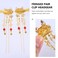 LALAFINA 2Pcs Japanese Tassel Hairpins Hanfu Hair Pins Cute Fox Hairpins Cosplay Dangling Clips Vintage Hair Clip Hanfu Headwear for Women Lady Girls Bridal