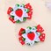 Strawberry Hair Bow Clip Pin Girls Fruit Hair Barrettes Strawberry Ribbon Bow BBG24 (D1)