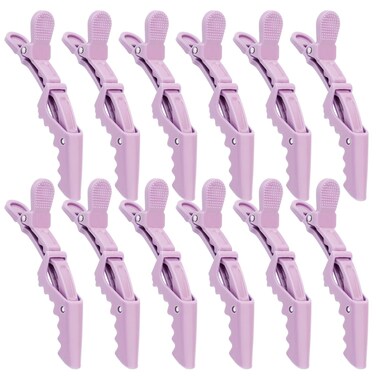 YISSION Purple Alligator Hair Clips - 12Pcs Large Duck Billed No Crease Clips for Sectioning, Makeup and Hair Styling Accessories for Thin/Thick Hair Women Girls