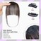 Jijukor Clip in Bangs 100% Human Hair Dark brown Wispy Clip On Bangs Fringe with Temples for Women Curved Bangs for Daily Wear