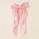 Super Big Bow Hair Clips French Style Soild Color Knotted Bowknot Spring Snap Barrettes Hair Clips with Long Ribbon for Women Girls (Pink)