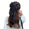 Super Big Bow Hair Clips French Style Soild Color Knotted Bowknot Spring Snap Barrettes Hair Clips with Long Ribbon for Women Girls (Black)