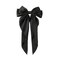 Super Big Bow Hair Clips French Style Soild Color Knotted Bowknot Spring Snap Barrettes Hair Clips with Long Ribbon for Women Girls (Black)