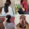 Super Big Bow Hair Clips French Style Soild Color Knotted Bowknot Spring Snap Barrettes Hair Clips with Long Ribbon for Women Girls (Brown)