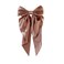 Super Big Bow Hair Clips French Style Soild Color Knotted Bowknot Spring Snap Barrettes Hair Clips with Long Ribbon for Women Girls (Brown)
