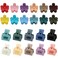 SuPoo Mini Flower Hair Clips Set - 22pcs Small Square Claw Clips for Thin Hair, Tiny Hair Accessories for Girls