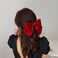 YALLNASL Hair Clip - Large Bow Hair Clip Barrette in Red - Handmade Hair Clips for Women Girls - French Style Hair Barrettes for Thick Hair - Hair Accessories for Any Occasion