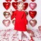 9 Piece Heart Hair Clips, Glitter Sequin Heart Hairpins, Heart Shape Barrettes for Girls in Three Colors, Valentine's Day Themed Party