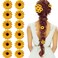 [12 Packed] Women Sweet Mini Sunflower Side Hair Clip Beach Wedding Flower Bridesmaid Hair Accessory