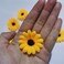 [12 Packed] Women Sweet Mini Sunflower Side Hair Clip Beach Wedding Flower Bridesmaid Hair Accessory