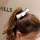 2 PCS Bow Banana Hair Clips, Ribbon Bowknot Ponytail Claw, Vertical Ponytail Claw Clip for Women Girls Banana Barrette Claw Hairpin Cute Ponytail Holder Hair Accessories