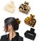 Hair Claw Clips for Women 4Pcs 2" Small Claw Clips Tortoise Shell Leopard Hair Clips for Thin Thick Hair Strong Hold Acetate French Clips Nonslip Jaw Clips Hair Accessories