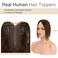 Hair Toppers for Women Real Human Hair, Swiss Base 3 Clips Clip in Hair Toppers, Hairpieces Hair Pieces Wig Toppers for Women with Thining Hair Short Hair, 10 Inch (#04 Medium Brown)