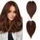 Hair Toppers for Women Real Human Hair, Swiss Base 3 Clips Clip in Hair Toppers, Hairpieces Hair Pieces Wig Toppers for Women with Thining Hair Short Hair, 10 Inch (#04 Medium Brown)
