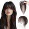 Clip in Bangs Real Human Hair 360&deg;Cover Clip on Bangs for Women Human Hair Natural Black Wispy Bangs Hair Clip Human Hair with hair Temples Hair Topper for Women Real Human Hair 10g
