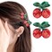 PLwelth Small Cherry Hair Claw Clips Mini Hair Clips for Women Girls Kids Cute Tiny Hair Clips for Thin Thick Hair Non Slip Sweet Barrettes Hairpins Fashion Hair Accessories for Daily Party