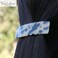 French Amie Rectangular White Tokyo 3 1/4&rdquo; Strong Celluloid Acetate Handmade Automatic Hair Clip Barrette with Golden Clasp for Women and Girls, Handmade in France