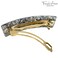 French Amie Rectangular Gray Magma 3 1/4&rdquo; Celluloid Acetate Handmade Automatic Hair Clip Barrette with Sturdy Golden Clasp for Women and Girls, Made in France