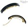 French Amie Curved Black Small 2.5" Celluloid Acetate Handmade Automatic Hair Clip Barrette with Golden Clasp