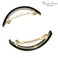 French Amie Curved Black Small 2.5" Celluloid Acetate Handmade Automatic Hair Clip Barrette with Golden Clasp