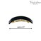 French Amie Curved Black Small 2.5" Celluloid Acetate Handmade Automatic Hair Clip Barrette with Golden Clasp