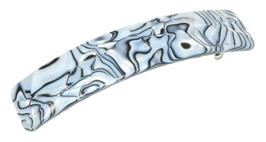 French Amie Long Rectangle Large 4&rdquo; Gray Magma Handmade Celluloid Automatic Hair Clip Barrette (Gray Magma)