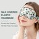 OLESILK 100% Natural Mulberry Silk Sleep Eye Mask Block Out Light, Fashion Printed Eye Mask Blindfold for Women Men Full Night Sleeping, Chic Eye Cover Eyeshade, Pattern 2