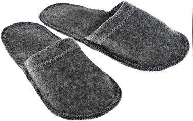 Sauna Slippers Russian Wool Bunny Slippers for Men, Women, Unisex Spa Flips, Bath Slippers for Home, Made of 100% Natural Wool Felt Grey and White Colors Closed Toe