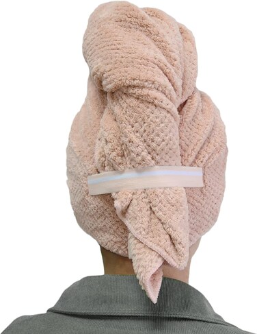 Chloven jumbo large Microfiber Hair Towel Wrap for Women,Anti Frizz Hair Drying Towel with Elastic Strap,Super Absorbent,Ultra-Soft Extra Large Hair Wrap Towels,Fast Drying Hair Turbans for Thick Hair
