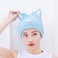 Hair Towel Cap - Cute Cat Bathroom Towel Hat, Coral Velvet Hair Towel Wrap for Women, Blue Hair Drying Towel Cap for Women &amp; Kids, Quick Dry Hair Turban for Curly Long &amp; Wet Hair