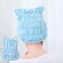 Hair Towel Cap - Cute Cat Bathroom Towel Hat, Coral Velvet Hair Towel Wrap for Women, Blue Hair Drying Towel Cap for Women &amp; Kids, Quick Dry Hair Turban for Curly Long &amp; Wet Hair