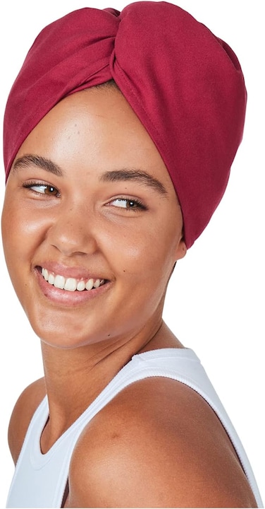 Dock &amp; Bay Turban Hair Towel - for Home &amp; The Beach - Super Absorbent, Quick Dry - Halong Burgundy, One Size